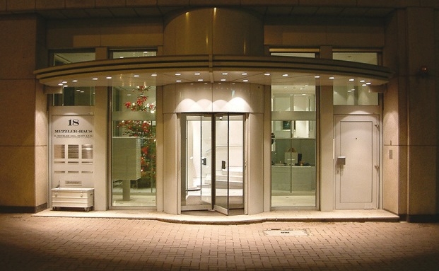Das Metzler-Haus, Zentrale der gleichnahmigen Privatbank, in der Frankfurter Großen Gallusstraße